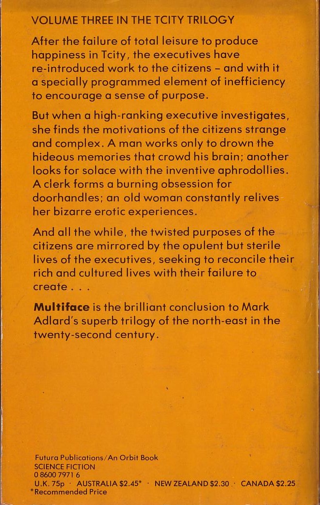 Mark Adlard  MULTIFACE magnified rear book cover image