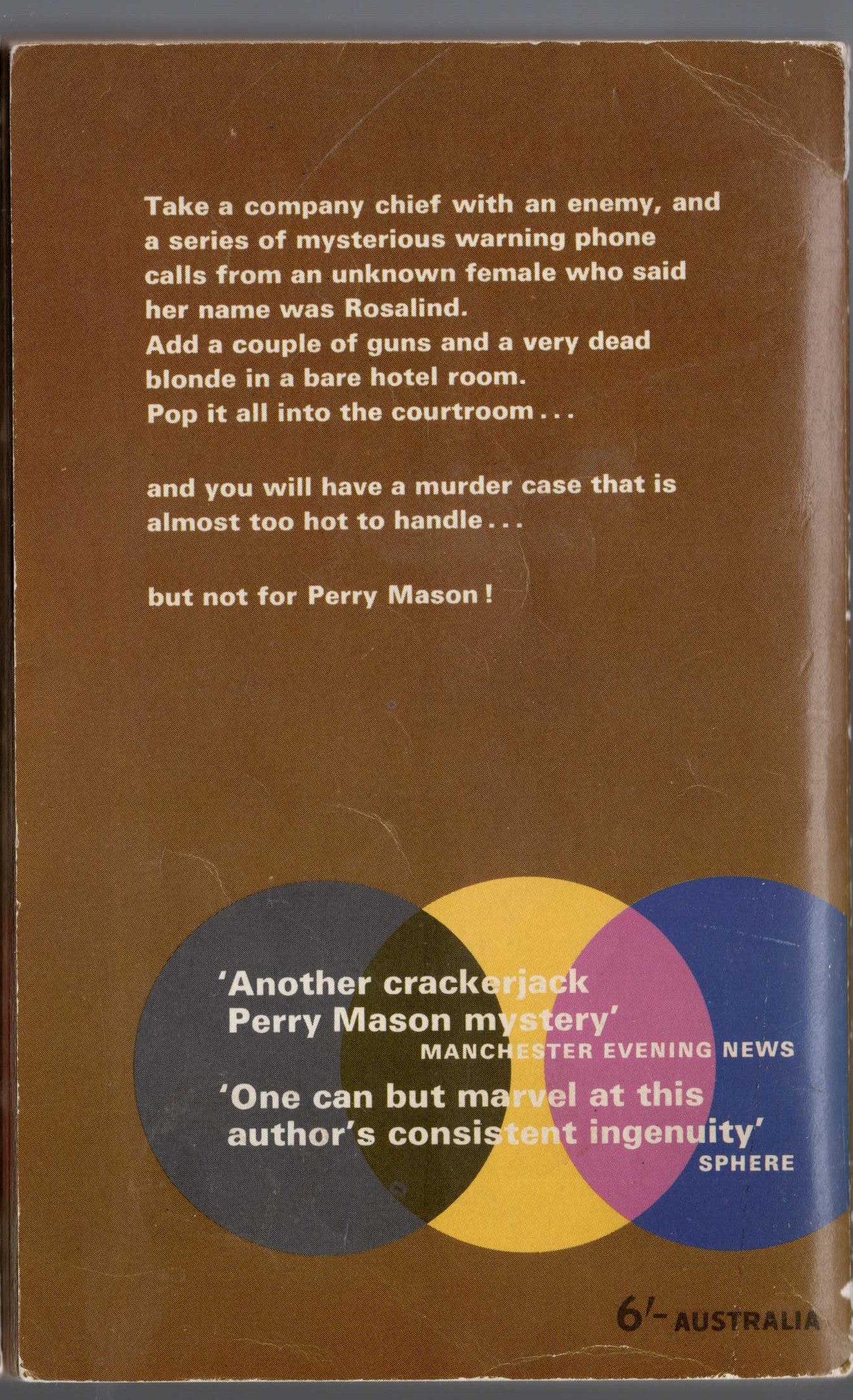 Erle Stanley Gardner  THE CASE OF THE DARING DECOY magnified rear book cover image