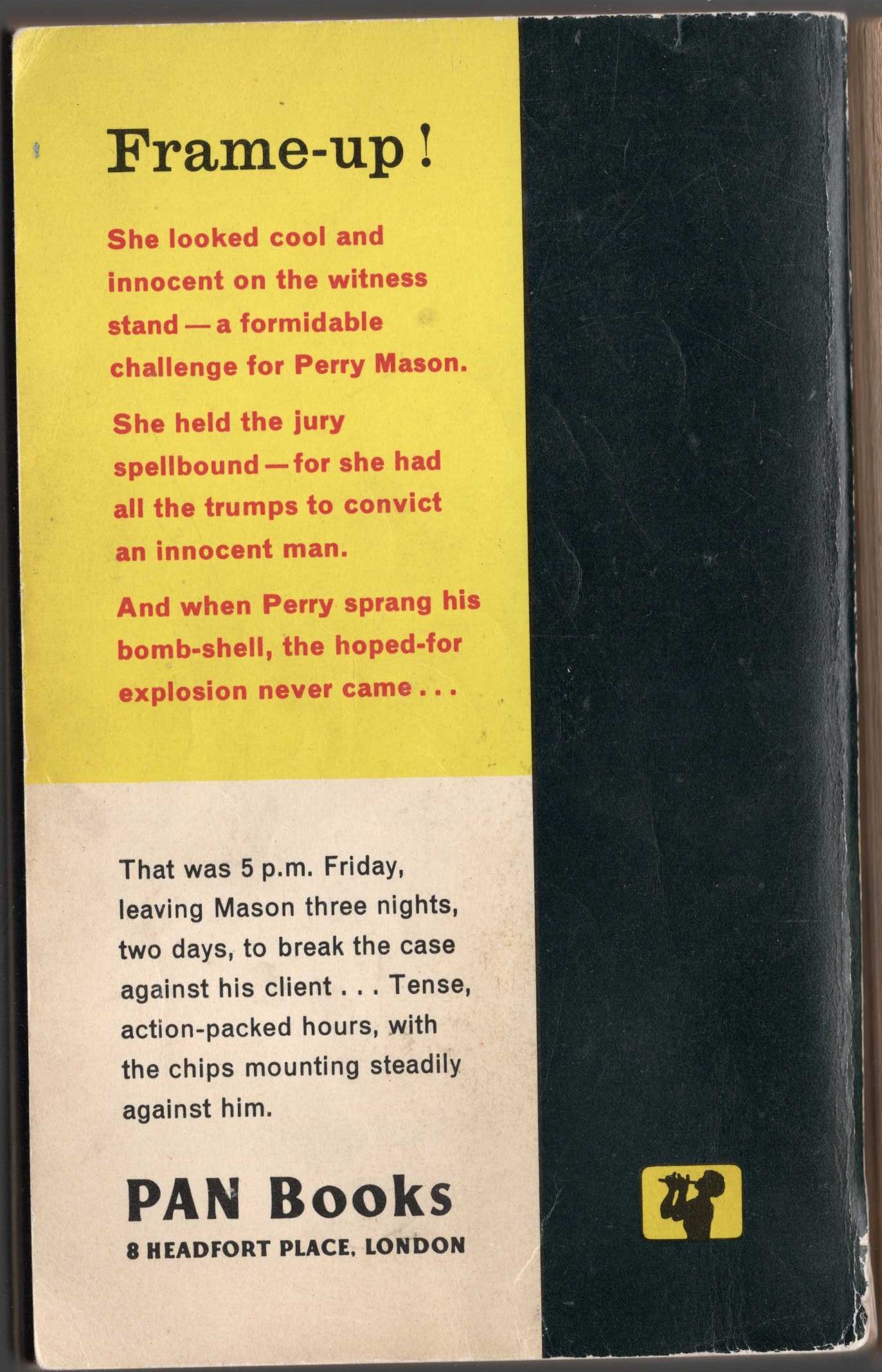 Erle Stanley Gardner  THE CASE OF THE HESITANT HOSTESS magnified rear book cover image