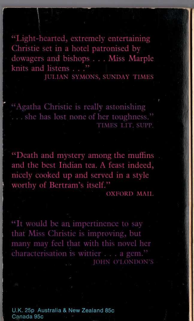 Agatha Christie  AT BERTRAM'S HOTEL magnified rear book cover image