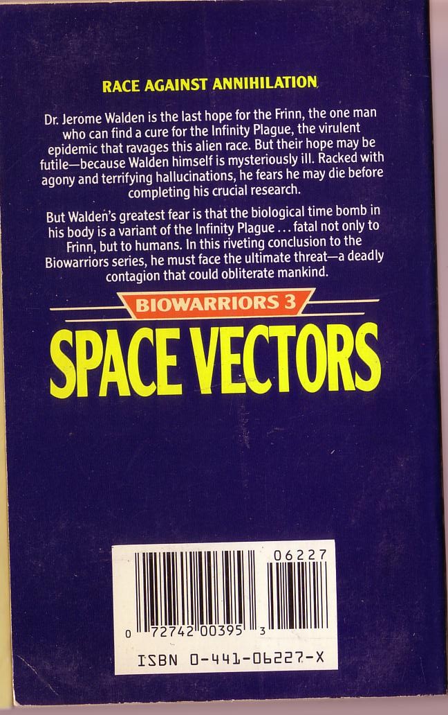 Robert E. Vardeman  SPACE VECTORS magnified rear book cover image