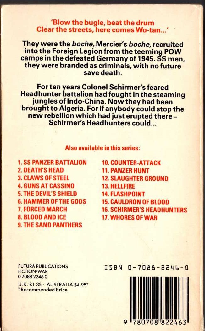 Leo Kessler  SCHIRMER'S DEATH LEGION magnified rear book cover image