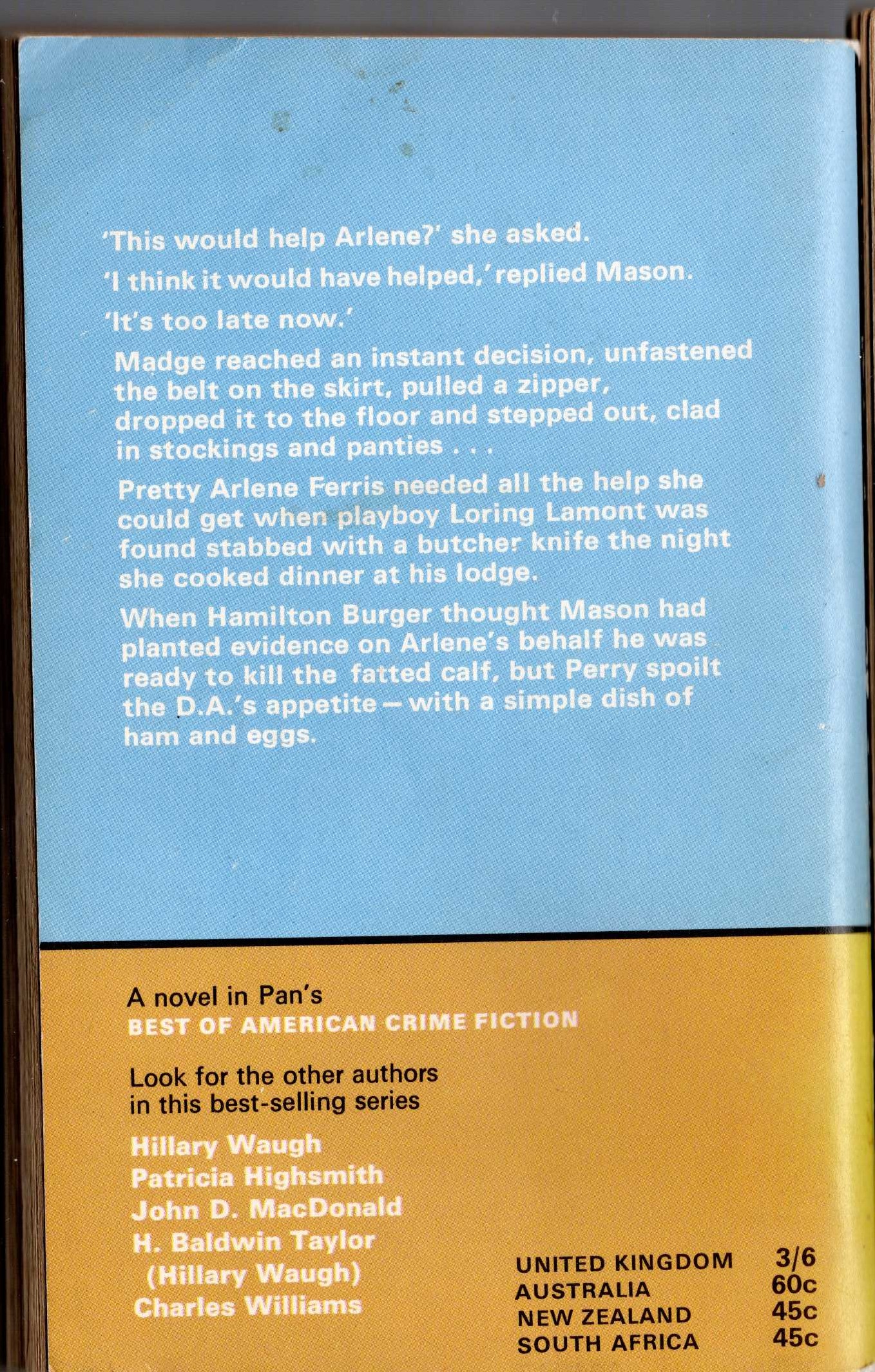 Erle Stanley Gardner  THE CASE OF THE WAYLAID WOLF magnified rear book cover image