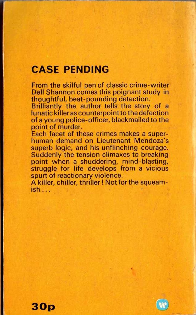 Dell Shannon  CASE PENDING magnified rear book cover image