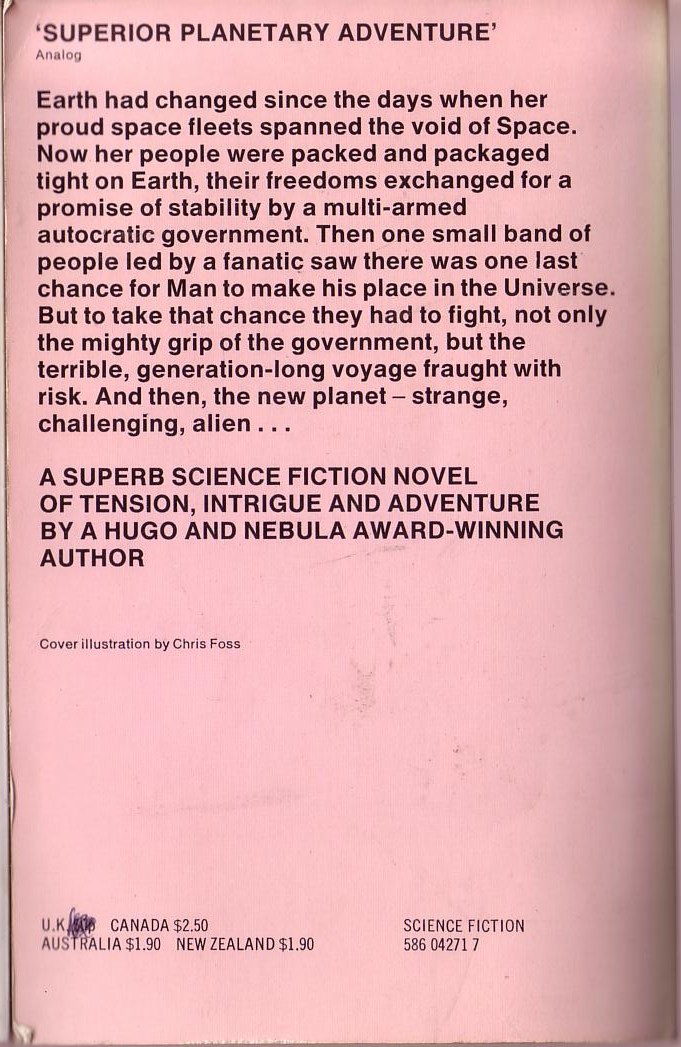 Poul Anderson  ORBIT UNLIMITED magnified rear book cover image