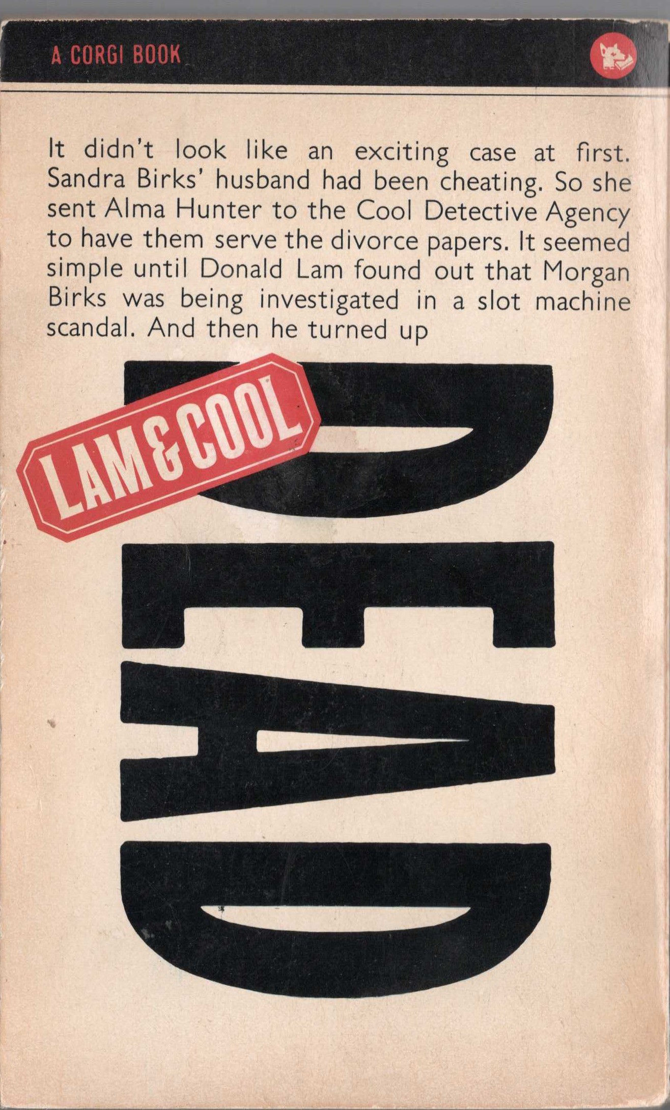 A.A. Fair  LAM TO THE SLAUGHTER magnified rear book cover image