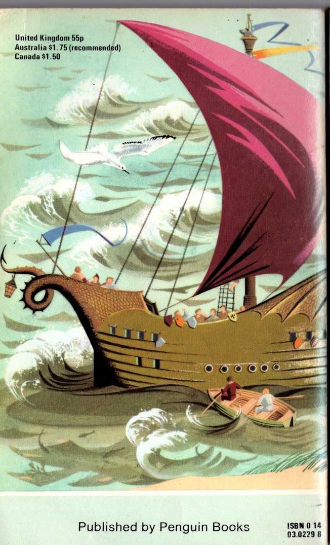 C.S. Lewis  THE VOYAGE OF THE DAWN TREADER magnified rear book cover image
