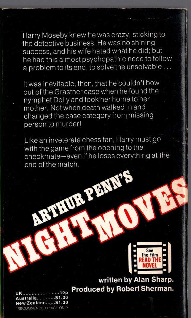 Alan Sharp  NIGHT MOVES (Gene Hackman) magnified rear book cover image