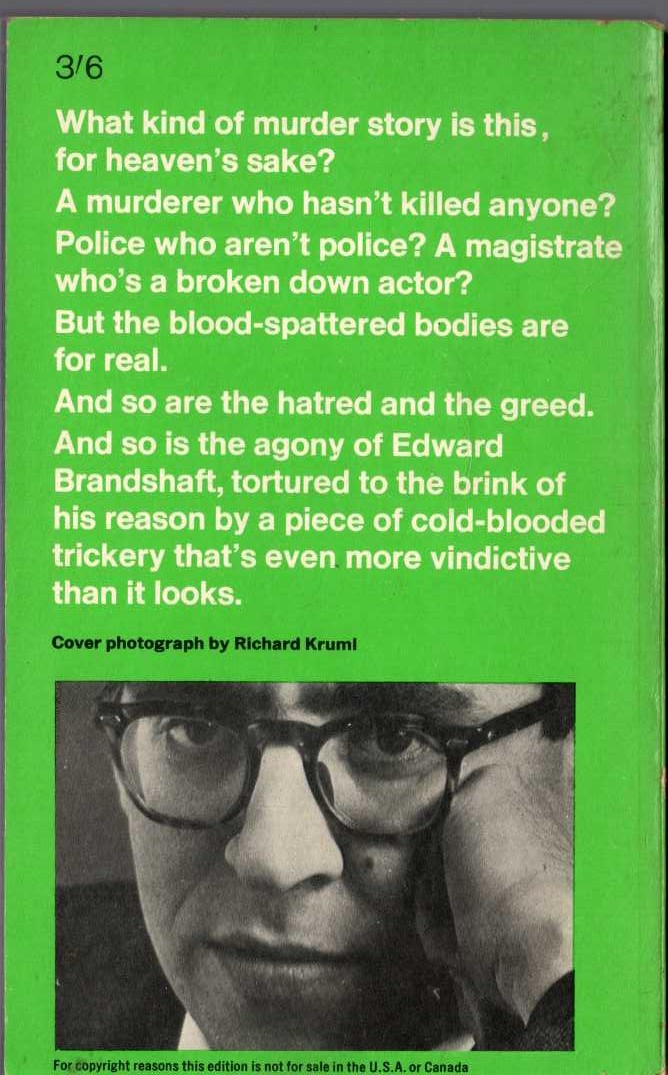 Henry Slesar  ENTER MURDERERS magnified rear book cover image