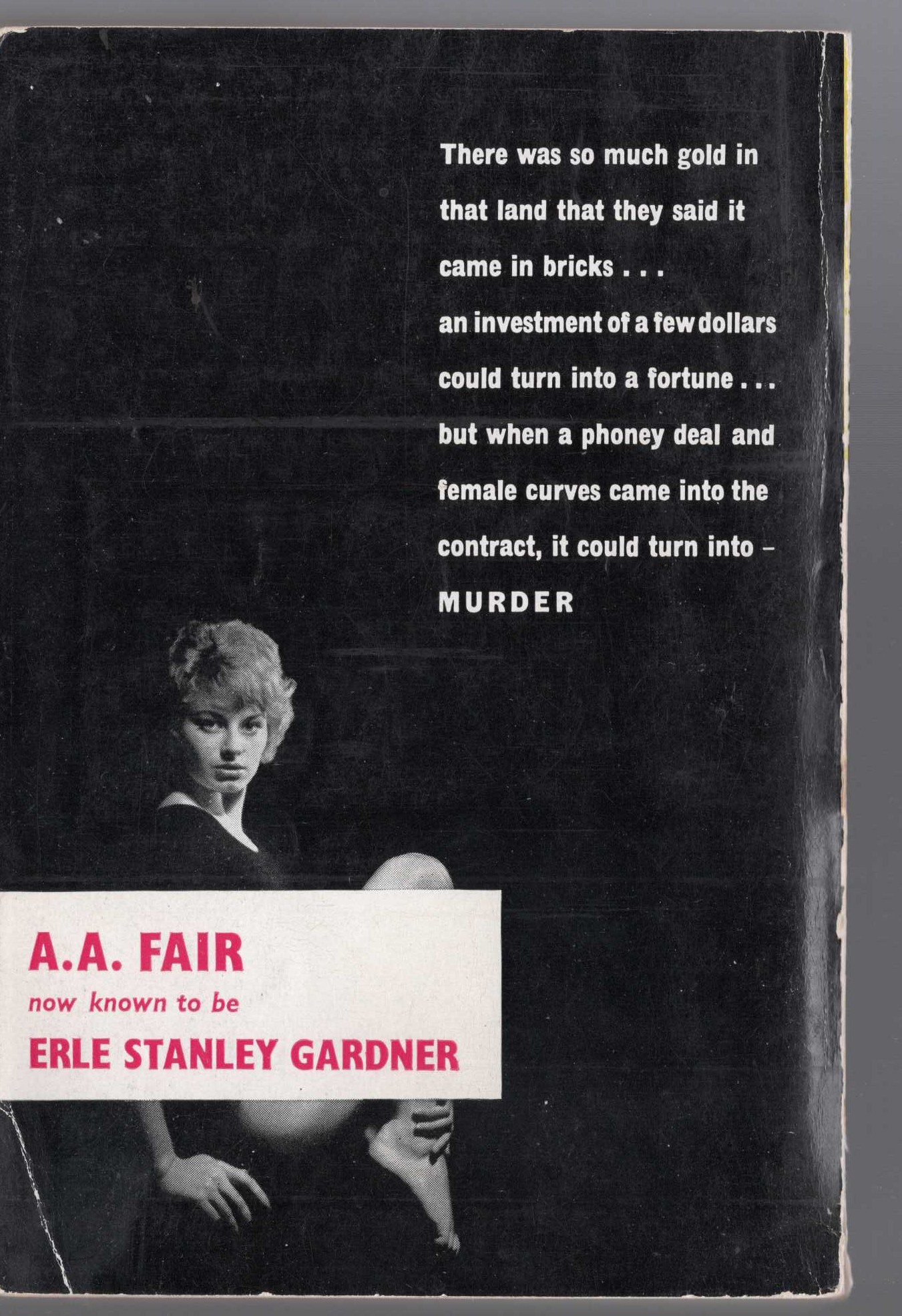 A.A. Fair  GOLD COMES IN BRICKS magnified rear book cover image