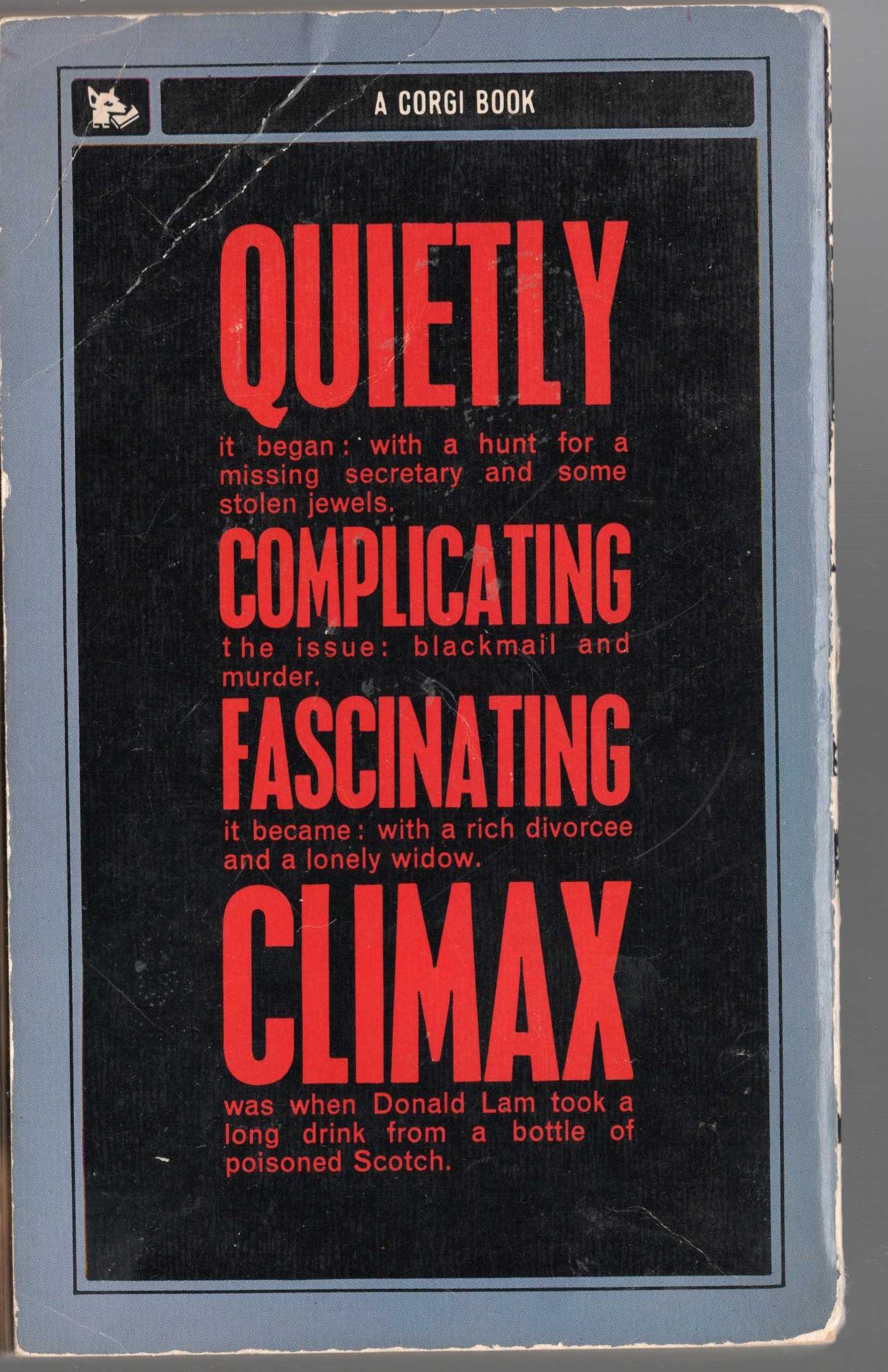 A.A. Fair  DOUBLE OR QUITS magnified rear book cover image