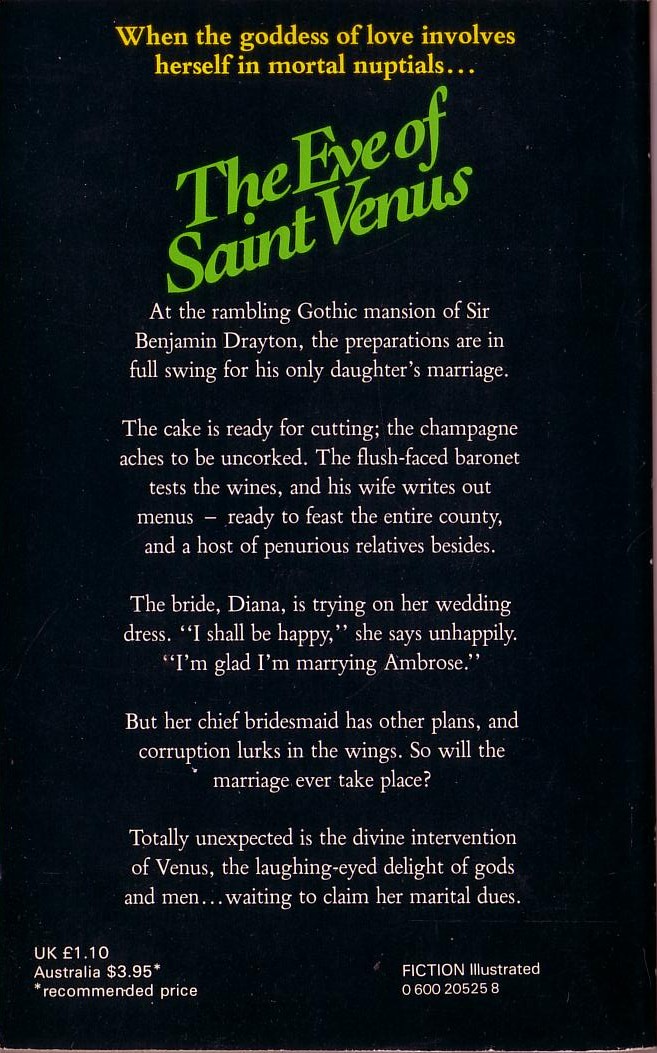 Anthony Burgess  THE EVE OF SAINT VENUS magnified rear book cover image