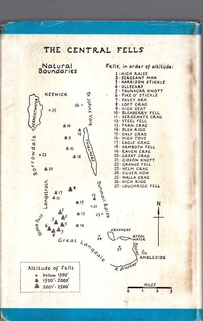 THE CENTRAL FELLS magnified rear book cover image