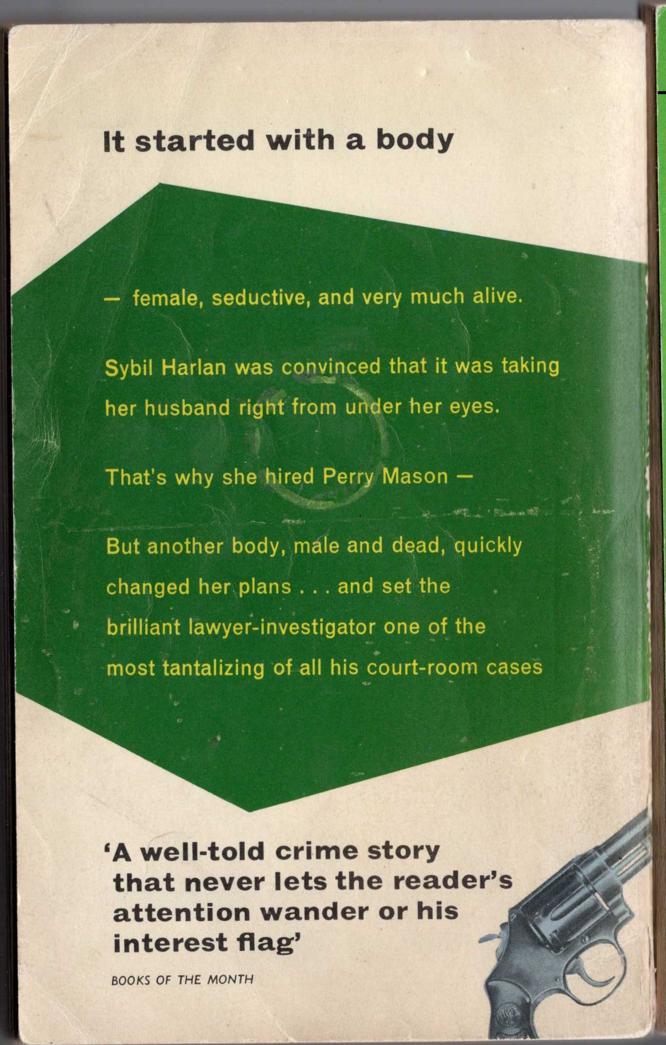 Erle Stanley Gardner  THE CASE OF THE NERVOUS ACCOMPLICE magnified rear book cover image