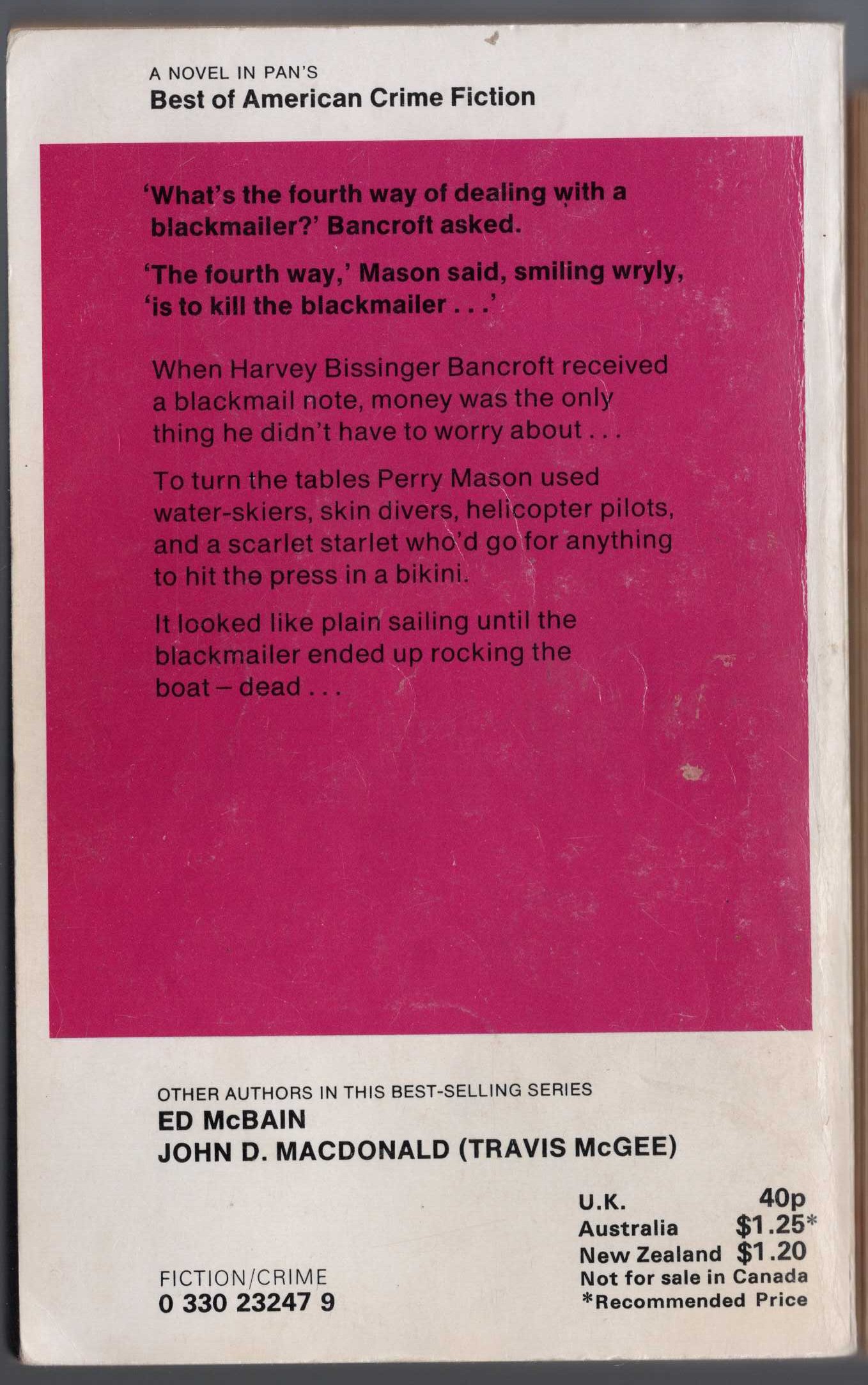Erle Stanley Gardner  THE CASE OF THE STEPDAUGHTER'S SECRET magnified rear book cover image
