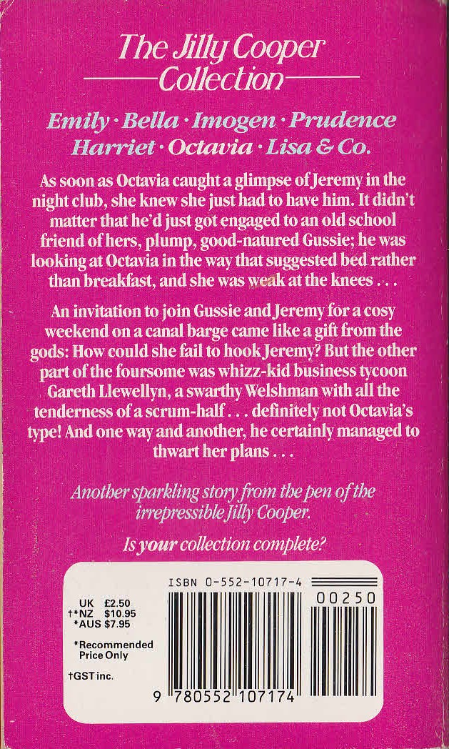 Jilly Cooper  OCTAVIA magnified rear book cover image