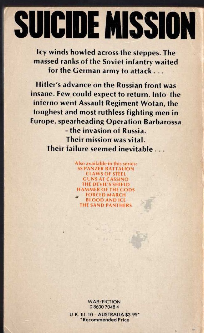 Leo Kessler  DEATH'S HEAD magnified rear book cover image