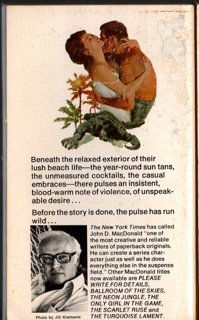 John D. MacDonald  SLAM THE BIG DOOR magnified rear book cover image