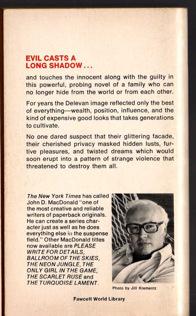 John D. MacDonald  CONTRARY PLEASURE magnified rear book cover image