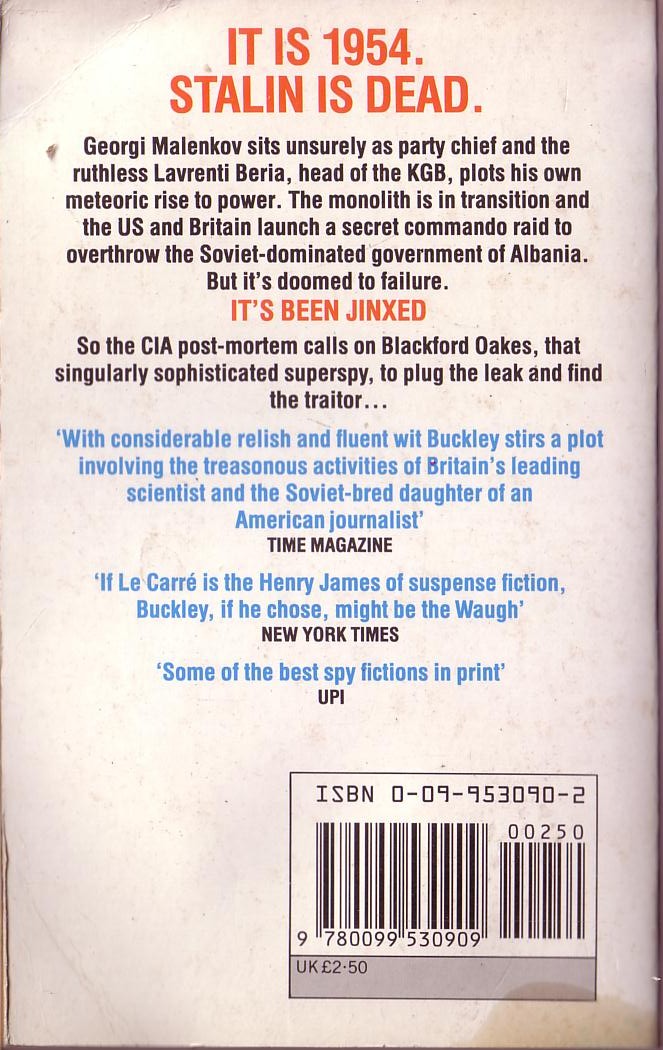 William F. Buckley  HIGH JINX magnified rear book cover image