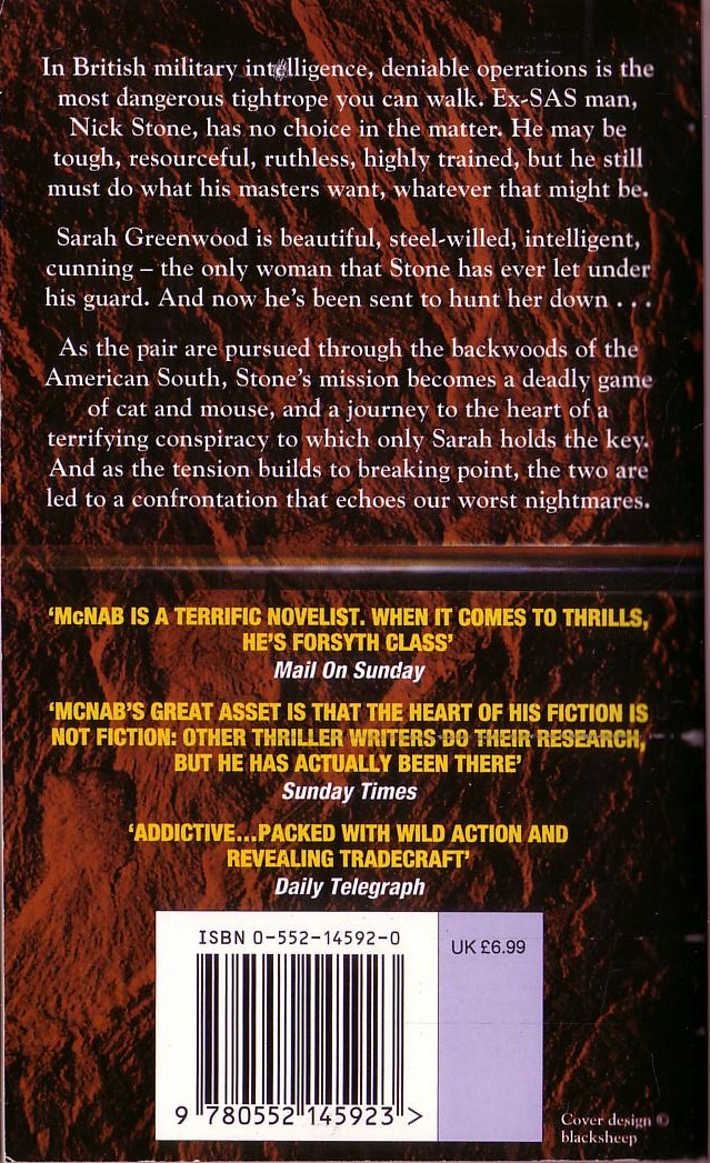 Andy McNab  CRISIS FOUR magnified rear book cover image