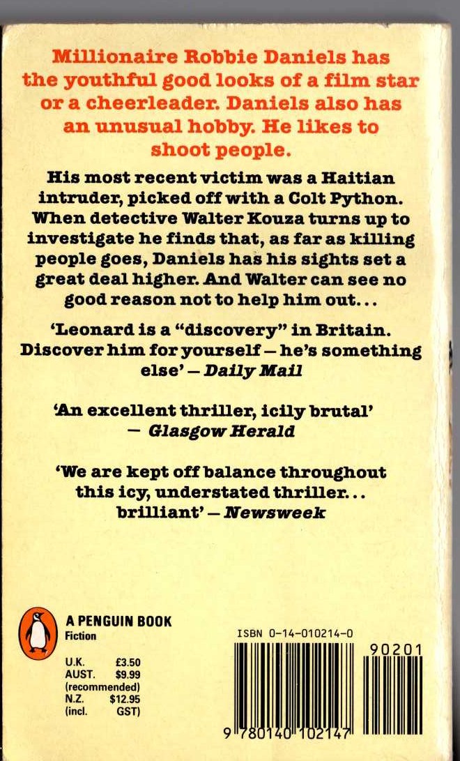 Elmore Leonard  SPLIT IMAGES magnified rear book cover image