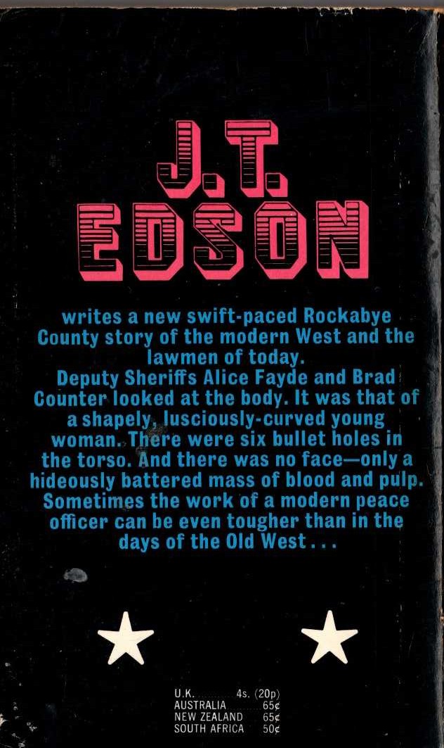 J.T. Edson  THE DEPUTIES magnified rear book cover image