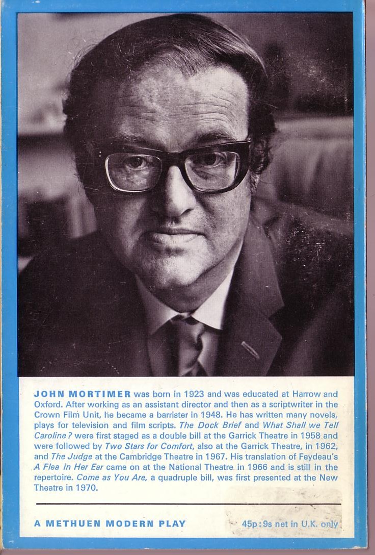 John Mortimer  COME AS YOU ARE magnified rear book cover image