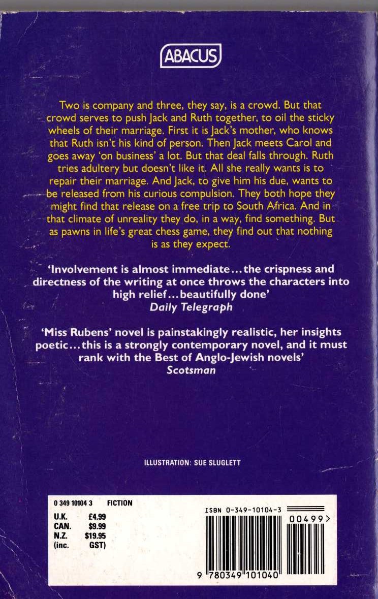 Bernice Rubens  MATE IN THREE magnified rear book cover image
