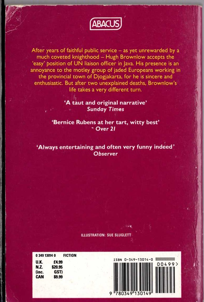 Bernice Rubens  THE PONSONBY POST magnified rear book cover image