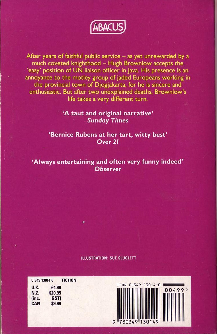 Bernice Rubens  THE PONSONBY POST magnified rear book cover image