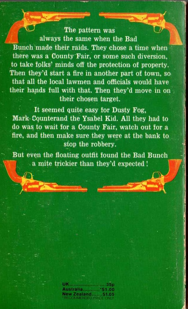 J.T. Edson  THE BAD BUNCH magnified rear book cover image