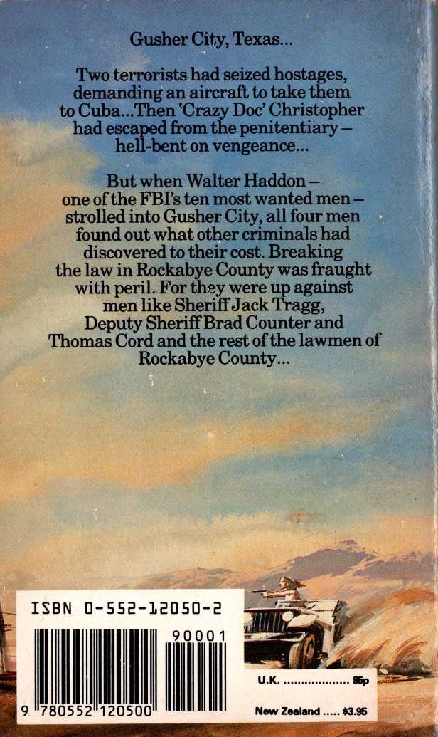 J.T. Edson  THE LAWMEN OF ROCKABYE COUNTY magnified rear book cover image