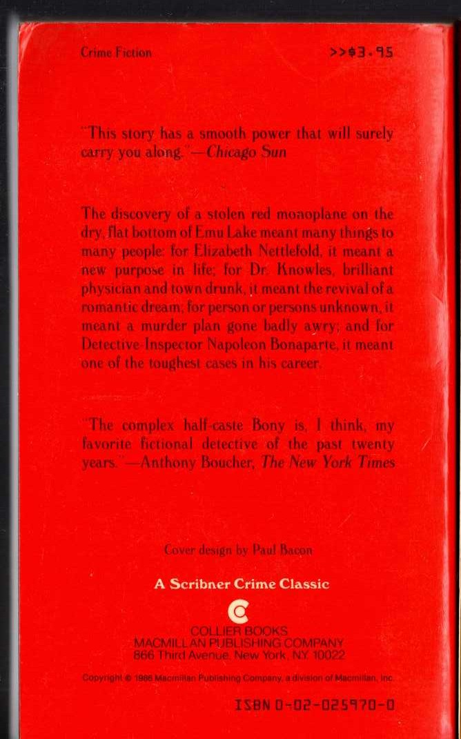 Arthur Upfield  WINGS ABOVE THE DIAMANTINA magnified rear book cover image