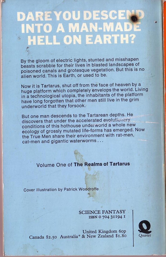 Brian Stableford  THE FACE OF HEAVEN magnified rear book cover image
