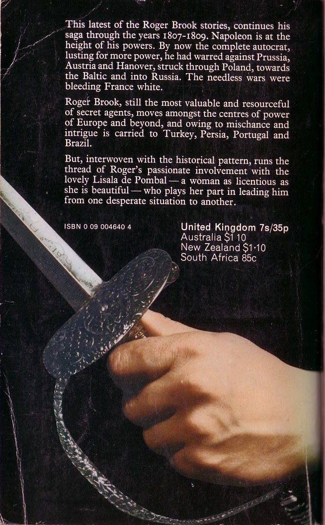 Dennis Wheatley  EVIL IN A MASK magnified rear book cover image