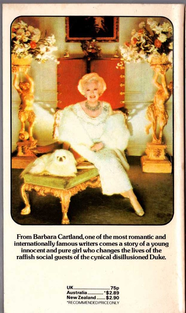 Barbara Cartland  THE DAWN OF LOVE magnified rear book cover image