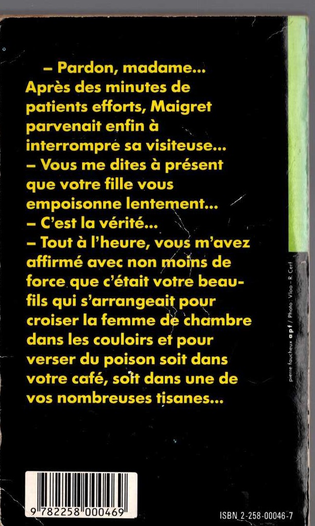 Georges Simenon  MAIGRET ET SON MORT magnified rear book cover image