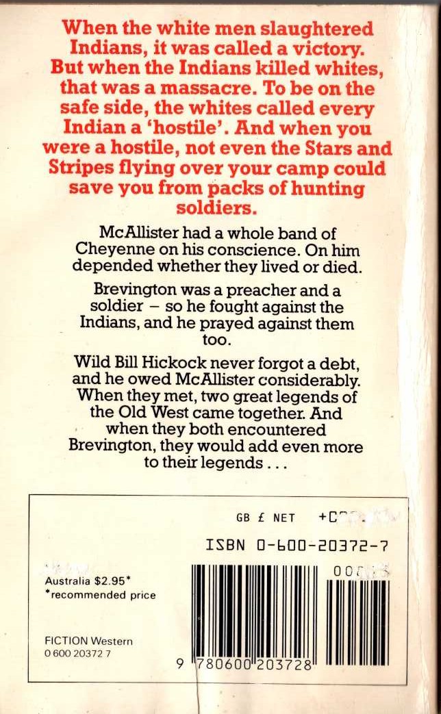 Matt Chisholm  McALLISTER AND CHEYENNE DEATH magnified rear book cover image