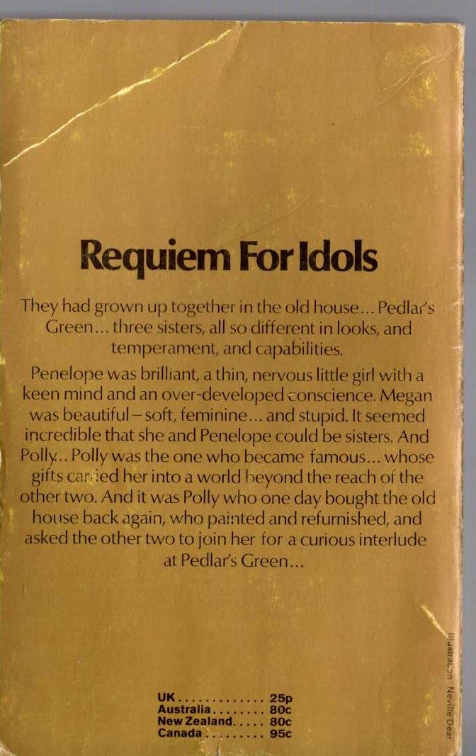 Norah Lofts  REQUIEM FOR IDOLS magnified rear book cover image