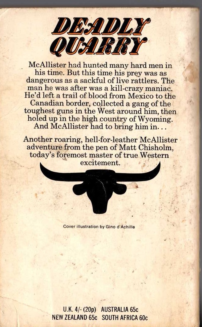 Matt Chisholm  McALLISTER GAMBLES magnified rear book cover image