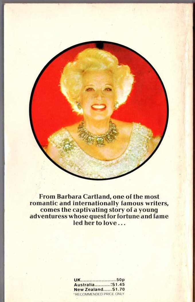 Barbara Cartland  THE HEART TRIUMPHANT magnified rear book cover image