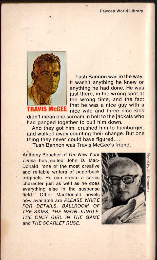 John D. MacDonald  PALE GRAY FOR GUILT magnified rear book cover image