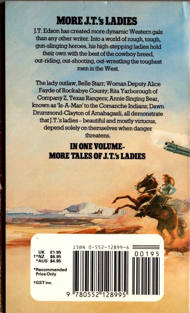 J.T. Edson  MORE J.T.'s LADIES magnified rear book cover image