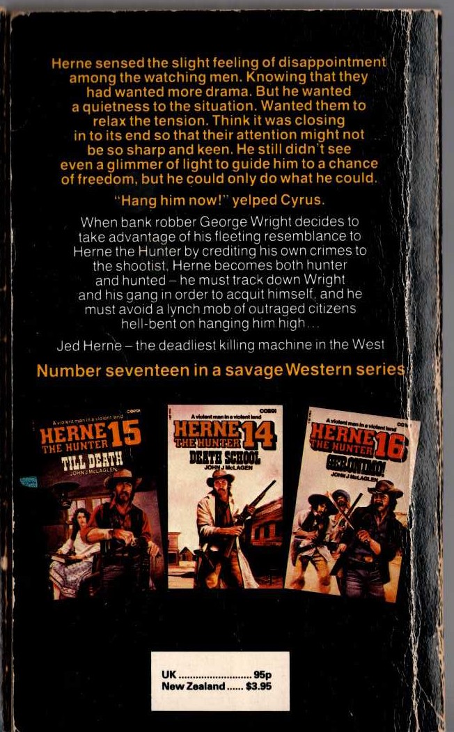 John McLaglen  HERNE THE HUNTER 17: THE HANGING magnified rear book cover image