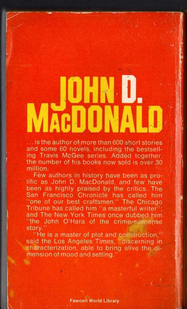 John D. MacDonald  END OF THE TIGER and other stories magnified rear book cover image