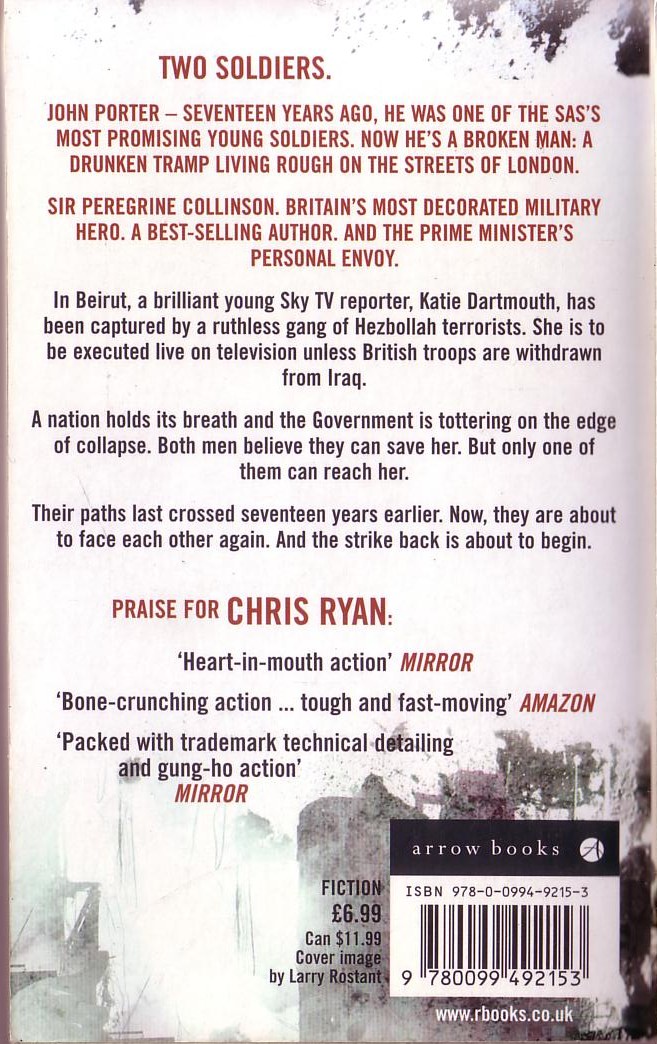 Chris Ryan  STRIKE BACK magnified rear book cover image
