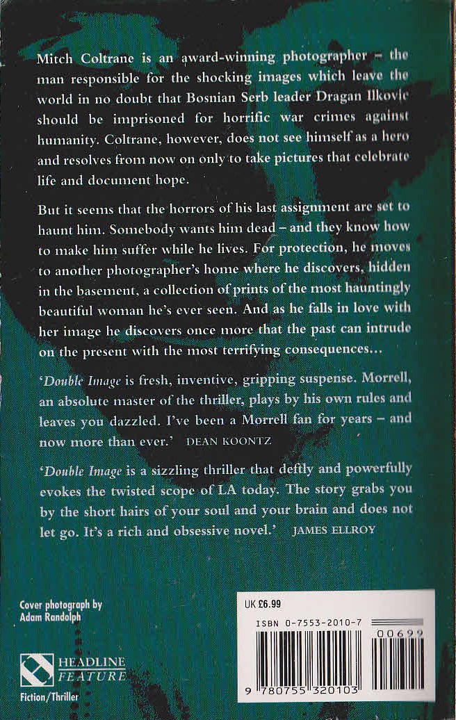 David Morrell  DOUBLE IMAGE magnified rear book cover image