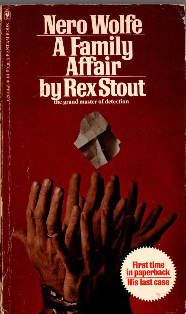 Rex Stout  A FAMILY AFFAIR front book cover image