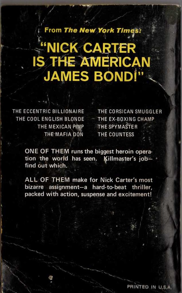Nick Carter  THE AZTEC AVENGER magnified rear book cover image